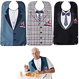 chiquieray Lätzchen für Erwachsene,Abwaschbar Kleidungsschutz,Waschbar Lätzchen Erwachsene,Latz für Erwachsene, Kleiderschutz für Erwachsene Ältere Frauen Männer Behinderte(3 Stück)