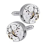 DECARETA Manschettenknöpfe Handgemachtes Cufflinks Herren Manschetten Knöpfe Zahnräder Uhrwerk Mechanisches Herrenhemd Dekoration Geschenk der Männer-ein Paar