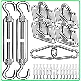 Sonnensegel Befestigung Set Zubehör 304 Edelstahl Sonnensegel Befestigungsset sonnensegel Spanner Montage Aufbau für Viereck und Dreieck Garten, Awnings Mounting Assembly