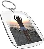 mia mai Buttons Acryl Schüsselanhänger (50 x 35 mm, 3 Stk.) für Foto, Bild, Namen mit Druckbögen Transparent