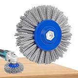 Schleifbürste, Nylonbürste 46/60/80/120 Körnung, 150mm M14 Polierbürste für Satiniermaschine Winkelschleifer Drahtziehrad, Holz und Metall Entrosten, Polieren, Schleifen (120 Körnung)