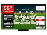 TCL 55Q7C QLED Mini LED Fernseher, 55 Zoll, 4K HDR Premium, Dolby Vision IQ & Atmos, Smart TV mit Google TV, 6.2.2 Sound, 144Hz VRR, AMD FreeSync Premium Pro, HDMI 2.1, AirPlay 2, Alexa