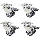 HRB Premium Strandkorbrollen, 4 Stück 50mm Doppelrollen Rasen geeignet mit Bremse, Tragkraft 320 kg