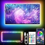 KANTUTOE LED TV Hintergrundbeleuchtung, 5m TV LED Streifen für 45-75 Zoll TV, RGB Led TV Lichter mit Musik Sync, Bluetooth APP & Fernsteuerung Lichtstreifen für Zimmer (16.4ft)