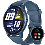 Parsonver Smartwatch Herren Rund mit Telefonfunktion, fitnessuhr mit Herzfrequenz Schlafmonitor, 1.32' HD schrittzähler Uhr, IP68 Wasserdicht smart Watch damenuhr, 100+ Sportmodi Blau, SPROD1