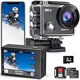 Hiicam Speed 10 Action Cam, 5K30FPS 30MP Actioncam 40M Unterwasserkamera Wasserdicht WiFi 170°Ultra Weitwinkel EIS Actionkameras Zoom 5X mit Fernbedienung und 2x1350mAh Akkus 64GB Speicherkarte