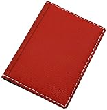 Elegantes Ausweisetui/Ausweishülle/Kreditkartenetui mit Kontrastnaht 12 Fächer MJ-Design-Germany Made in EU Designs (Design 2 / Rot)