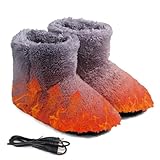 Mineup Elektrisch Beheizte Hausschuhe, USB-Heizung Hausschuhe für Den Winter, Fußwärmer Elektrisch Schuhe, Beheizbare Hausschuhe für Damen Herren Erwachsene Lindert Beschwerden（39-43）