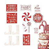 Dekoration für Weihnachtstablett, rustikale Dekorationen, Holzschild, für Esszimmer, Küchenarbeitsplatte, Kaminregal, Neujahrsfeier und Urlaub