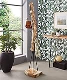 SAM Garderobe Zalacca aus Teakholz, naturbelassen, Garderobenständer aus massivem Wurzelholz, Kleiderständer mit Metallstangengestell, 37 x 32 x 185 cm