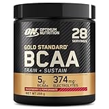 Optimum Nutrition Gold Standard BCAA Train + Sustain, Aminosäuren Pre-Workout-Pulver, Sportgetränk mit Vitamin C, Zink, Magnesium & Elektrolyten, Himbeer-Granatapfel-Geschmack, 28 Portionen, 266 g