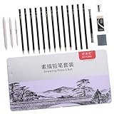 CIMAXIC 29 Set-box Skizzierstifte-kit Schreiblernbleistift Bleistiftset Für Anfänger Zeichenstifte-kit Hölzern Black