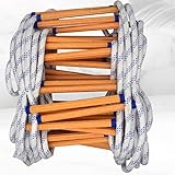 POENVFPO Notfall-Feuerleiter-Seilleiter, mit Polyester Isolierte Luftarbeitsleiter, Schneller Einsatz für Rettungssituationen Im Freien