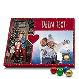 printplanet® - Foto Adventskalender mit Celebrations-Schokolade - Personalisierter Adventskalender mit eigenem Bild bedruckt - Design Eiskristalle