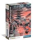 Clementoni Puzzle Collection - Evening In Kyoto 500 Stücke, Compact Box - Puzzle für Erwachsene 14-99 Jahre, Geschenk für Mann und Frau, Stadt, Japan, Kyoto, Made in Italy, 35599