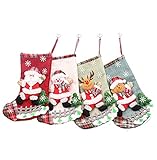 Markcur 4er Pack Deko Nikolausstiefel zum Befüllen Weihnachts Süßigkeitstasche Geschenktüte Weihnachtsstrumpf Dekoration