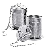 2 Teesieb für Losen Tee, Teefilter Edelstahl Tee Sieb Tee Infuser Teeei mit Abtropfschale Gewürzsieb Teesieb für Teekannen Tassen Küchen…