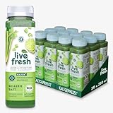 LiveFresh Saftkur BIO Sellerie 2 Wochen | 30 kaltgepresste¹ Selleriesäfte (250ml) | 97% Selleriesaft, 3% Limettensaft | Gemüsesaft ohne Zuckerzusatz | Inkl. 7,50€ Pfand | DE-ÖKO-006
