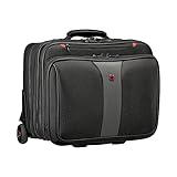 WENGER Patriot Trolley Laptop-Tasche, Notebook bis 17 Zoll, Tablet bis 10 Zoll, Aktentasche zum Rollen, Organizer, 38 l, Damen Herren, Büro Business-Reisen, Schwarz, 612259