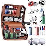 24 Teiliges Golfzubehör Golfzubehör Für Anfänger geeignet, Golfschläger Reinigungsbürste, Golfball-Marker, Golfmesser, Golfballe, Handzähler, Tees, Markierungsstift, Gewichtsring