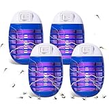 Mückenstecker, Elektrisch Mückenfalle Insektenvernichter mit UV-Licht, Mückenlampe für Mücken Fliegen Motten, Anti Mücken Stecker für Küche Schlafzimmer, 4 Stück