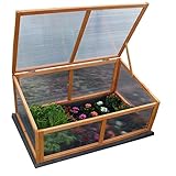 zooprinz Frühbeet HERBA – Pflanzbeet für Terrasse / Garten und Balkon – Gewächshaus – Anzuchtbeet mit Abdeckung aus Holz & Polycarbonat – idealer Schutz für Kräuter und Co.