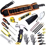 Kinder-Werkzeug-Set, junge Bauarbeiter, Kindergröße, echter Handwerkzeug,25-teilig, Hammer, Lernwerkzeug, Gürtel, Taille, Junior, Jungen, Teenager, Anfänger, Holzbearbeitung, Bau, Reparatur-Set