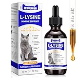 Lysin Katze | 60ml L-Lysin Tropfen für Katzen und Kätzchen, Lysin Katze für Immunsystem, Atemwege, Lindert Allergien und Niesen, L-lysin Katzen Vitamine und Nahrungsergänzungsmittel (1)