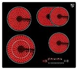 K&H® 4 Zonen Glaskeramikkochfeld Elektrokochfeld 59cm Elektro Autark Eingebaut NC-7206