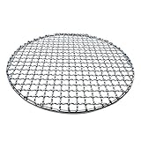 jiashemeng Grillpfanne, Runder Grillrost Aus-Rostfreiem Stahl, Gebratenes Maschennetz, Antihaft-Grillbackform (28 cm)