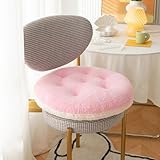 Runde Sitzkissen Aus Flauschigem Schaffell - Extra Dicker & Weicher Polster Für Fensterbank, Hocker Und Stühle - Bequeme Sitzauflage Für Wohnzimmer Und Schlafzimmer (F)