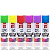 Bock op Kölle Kreidespray Sprühkreide Markierungsspray Graffiti 6 Farben wasserlöslich Dosen mit 100ml (Bunt 6 Stück)