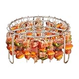 Ofenrost - Edelstahl Air Fryer Spieß Rack - Antihaft Wiederverwendbar Vertikal Hitzebeständig Edelstahl Spieß Rostfrei für Restaurant Haushalt Outdoor Kochen Camping Picknick