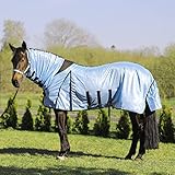 Fliegendecke Ekzemerdecke York blau mit Halsteil (125 cm)