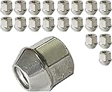 20 Radmutter M12x1,5 60° Kegelbund offen mit Bund SW 21mm kompatibel mit Hyundai, Kia, Mazda, Mitsubishi, Nissan, Peugeot, Smart, Toyota, Volvo, Citroen