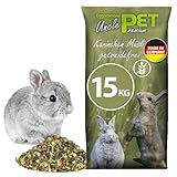 Eggersmann Uncle Pet Premium Kaninchen Müsli getreidefrei 15 kg – Kaninchenfutter mit Gemüse, Gräsern & Luzerne – Unterstützt die Verdauung & den Zahnabrieb – Getreidefreies Futter für Zwergkaninchen