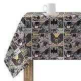 BELUM | Harz-Tischdecke (laminiert) 300 x 140 cm, schmutzabweisend, Modell Batman Action 2, Tischdecke ohne Wachstuch aus Baumwolle