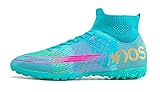 ILESTDG Fußballschuhe Herren High Top Spike Cleats,Outdoor-Sport Trainingsschuhe Für Jungen,Kinder Professionelle Trainingsschuhe (Blau 1,37)