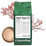 SaporePuro AGAR AGAR Pulver 1 kg – Natürliches Geliermittel GLUTENFREI – Ideal für Molekularküche, Verdickungsmittel für Desserts, Marmeladen, Puddings und Eiscreme