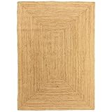 Interiyou JUTETEPPICH Hellbraun - Rechteckiger Teppich geeignet für Wohnzimmer, Schlafzimmer - Material: 100% Jute, Handgewebt - Größe: 80x150cm