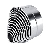 Keenso 12-teiliges Rundes Keks-Mousse-Kuchenform-Set aus Edelstahl Zum Backen von Teig, Rundes Keks-Ausstecher-Set für die DIY-Küche, Keks-Backwerkzeug aus Edelstahl