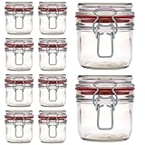 Flaschenland - 10er Set Drahtbügelgläser 255 ml, Einmachglas, luftdichtes Vorratsglas zur Aufbewahrung von Gewürzen und anderen Lebensmitteln, Gläser mit Drahtbügelverschluss | Made in Germany