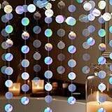 4 Stück Glitzer Deko Party,Papier Girlande Geburtstag,Bunt Glitzer Girlande,4m Kreis Banner Girlanden,Hängende Iridescent Runde Garland Dekoration,für Geburtstag Hochzeit Aufhängen Party Deko (Bunte)