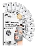 Gesichtsmasken-12Pcs Totes Meer Schlamm saubere Maske, Tragbare Reisegröße Moisturizing Clay Clean Mud Facial Mask,Reinigung Pore reduzieren Mitesser, Mother's Day Pflegeprodukt Set für Frauen Männer