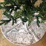 Grauer Christbaumrock aus Fellimitat, Durchmesser 98 cm – Elegante Unterlage und festlicher Teppich für Ihren Weihnachtsbaum – Hochwertige Verarbeitung für die Festliche Jahreszeit