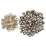 TEHAUX 100 Sätze Hohlöse Metall mit Scheiben Robuste Ösen für Kleidung Taschen Gardinen Basteln Langlebige Metallösen in Braun für DIY Leder Schuhe Vorhänge Etiketten