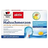 Doppelherz gegen Halsschmerzen – Arzneimittel gegen Halsschmerzen bei Entzündungen im Rachen - Mit Honig- und Zitronengeschmack – 24 Lutschtabletten