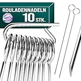 4happy Rouladennadeln, 10 Stück im Set - Rouladenspieße mit Griff und scharfer Spitze, Rouladennadeln Edelstahl rostfrei ersetzen Rouladenklammern, Länge 10 cm