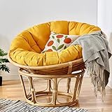 Gelbe, runde Kissen für Rattan-Hängesessel, 80 x 80 cm, weiche Sitzpolster, bequeme Stuhlkissen für Loungesessel und Sessel, langlebig, für den Außenbereich
