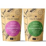 Vita Et Natura® Zyklustee 1 und 2 'Probier Set' - Bewährte Kräutermischungen aus traditionellen Frauenkräuter - 100% biologische Zutaten - Geprüfte Rezepturen